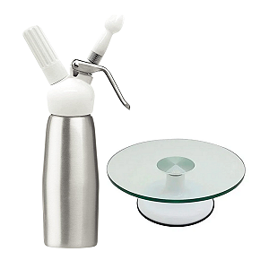 Bailarina De Vidro Giratória + Garrafa Sifão Chantilly - Branco