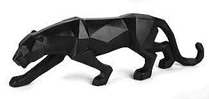 Escultura Pantera em Resina Preta G