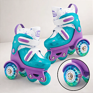 Patins Infantil Triline Ajustável Nº 31 Ao 34 | 3 Rodas Estáveis | Patins Regulável Para Crianças | Confortável, Seguro