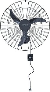Ventilador Oscilante De Parede 60cm Preto Bivolt 147w 60 Cm Preto Plástico 3 127/220v