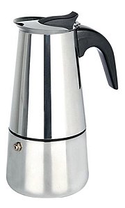 Cafeteira Italiana Jhamba Inox 450ml 9 Xícaras Expresso Aço Inoxidável