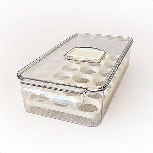 Pote Organizador Geladeira 2,7l Jhamba Com Porta-ovos Para 18 Ovos Tampa Ar
