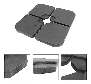 Contra Peso Base Ombrelone Lateral 4 Peças Preto Liso