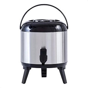 Botijão Garrafão Térmico Inox 5,5 Litros Conserva Bebidas Quentes E Frias, Resistente E Durável, Ideal Para Café, Chá