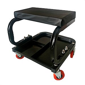 Banqueta Banquinho P/ Mecânico 4 Rodízios Assento Fixo 100kg