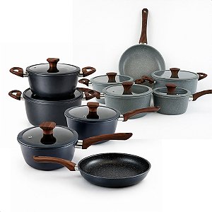 Conjunto 5 Panelas com Indução e Revestimento Cerâmico