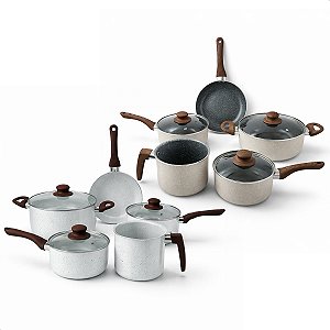 Conjunto de 5 Panelas Cerâmica Indução e Revestimento