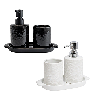 Kit de Banheiro 3 Peças em Porcelana