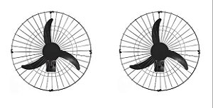 2 Ventiladores Oscilante De Parede 60cm Preto Bivolt 147w 60 Cm - Preto
