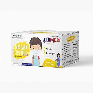 Mascara descartável tnt infantil Branca LuiMed c/50