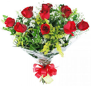 109 - Buquê 12 rosas vermelhas