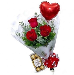 067 - Flores, chocolate e balão