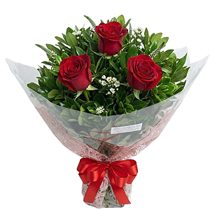 129 - Arranjo 3 rosas vermelhas