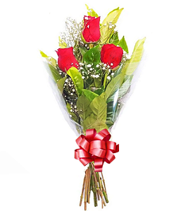 129 - Arranjo 3 rosas vermelhas