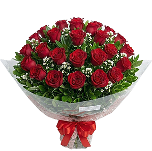 148 - Buquê 24 rosas vermelhas