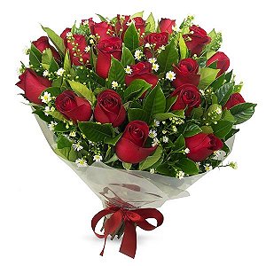 A8 - Buquê com 24 rosas vermelhas