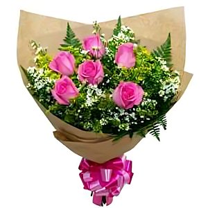 JF002 - Buquê com 6 rosas no Kraft