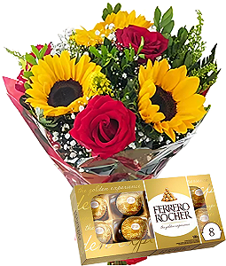 108 - Rosas, girassois e Ferrero