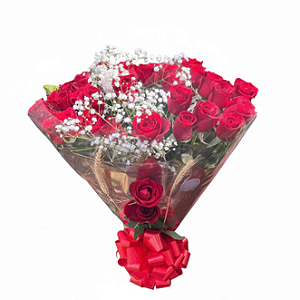 140 - Buquê com 36 rosas vermelhas