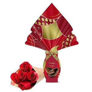 1103 - Buquê 6 Rosas e Ovo Kopenhagen