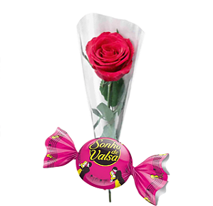 160 - 1 Rosa embalada e 1 Bombom