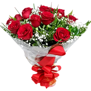 107 - Buquê com 12 rosas