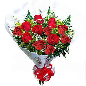 107 - Buquê com 12 rosas