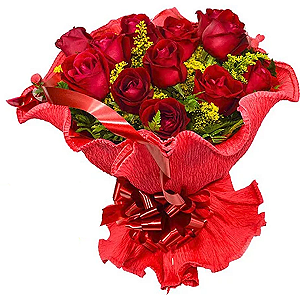 12 - Buquê Amor e Paixão 12 rosas