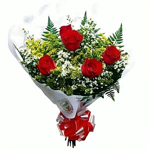 A48 - Arranjo com 4 rosas vermelhas