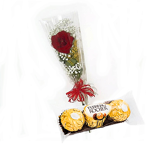 065 - Rosa embalada e Chocolate