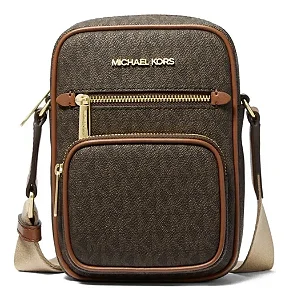 BOLSA FEMININA MICHAEL KORS TIRACOLO MARROM MONOGRAMA