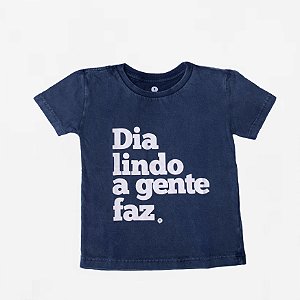 Camiseta Dazaranha Infantil Dia Lindo Marmo Azul