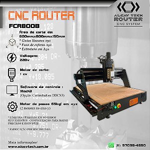 Fresadora CNC Router FCR800B (600mmx800mmx150mm) 1cv