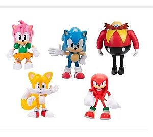 Kit 5 Boneco Sonic The Hedgehodg Pack De 7 Cm Original - Alfabay