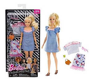 Boneca Barbie Fashionistas 99 Roupas E Acessorios Loira - Alfabay