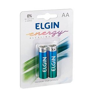 Pilha Alcalina AA Elgin LR6 - com 2