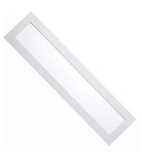 Luminária Plafon LED 24W 15x60 Retangular Embutir Branco Quente 3000k
