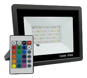 Refletor Com Memoria Holofote LED 100W IP65/IP66 A prova D'Água RGB Multicolorido