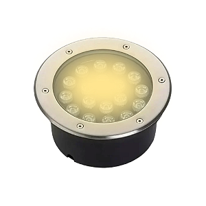 Spot Balizador LED 18W Embutir Para Chão Jardim e Piso Branco Quente IP67 A Prova D'Agua