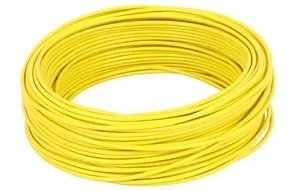 Fio Cabo Flexível 6,0 mm Energia Elétrica Rolo 100 Metros Amarelo Anti Chamas