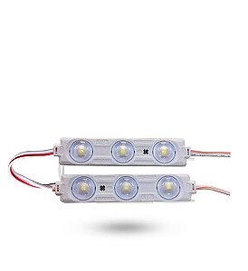 Módulo 3 LedS com Lente IP67 12V 2W Branco Frio