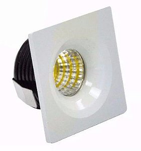 Mini Spot LED 1W De Embutir Quadrado Teto Cob Branco Frio 6000k