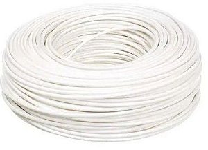 Fio Cabo Flexível 4,0 mm Energia Elétrica Rolo 50 Metros Branco Anti Chamas