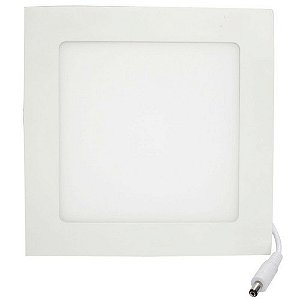 Luminária Plafon LED 6W 12x12 Quadrado De Embutir Branco Frio 6000k