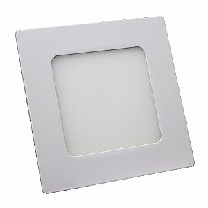 Kit 10  Luminária Plafon LED 6W 12x12 Quadrado De Embutir Branco Frio 6000k