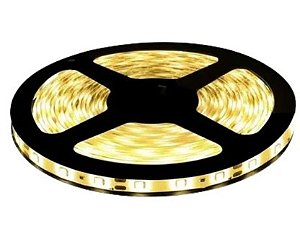 Fita LED 5 Metros 12v 5050 Branco Quente 3000k Siliconada IP65 Prova D'água Sem Fonte