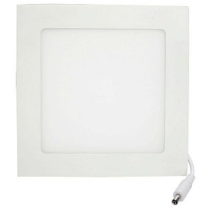 Luminária Plafon LED 6W 12x12 Quadrado Embutir Branco Quente 3000k