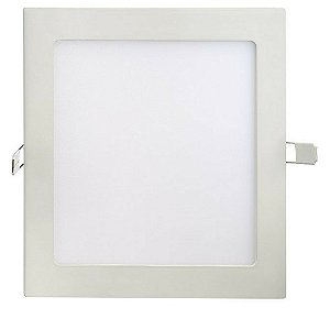 Kit 10 Luminárias Plafon LED 18W 22x22 Quadrado Embutir Branco Quente 3000k