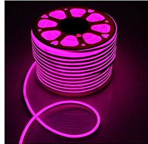 Fita LED 220v 100 Metros Mangueira Flexível Neon Roxo