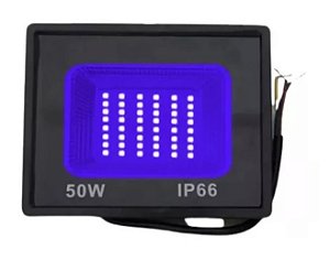 Refletor Holofote LED Luz Negra 50w Ip67 Prova D'água Efeito Neon
